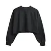 NOWOŚĆ S XL 9 Kolory Solid Khaki Kobiety jesienne zima swobodne pullover długie rękawa luźna bluza z krawędzi żeńska uprawy LJ200808