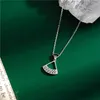 Sodrov 925 Sterling Silver S925 Fine Zircon Cute Skirt Pendant Necklace for Women Silver 925 Sterling Chain Necklace Q0531