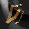 Link Chain Gold Stainless Steel Mesh Belt Bracelet For Women Men Trendy Weave Fashion Hand Jewelry Gift Trum22