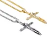2021 Ny guld silverkedja för män Jesus Piece Trendy 18K guldpläterad rostfritt stål Inri Crucifix kors halsband män smycken
