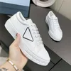 Prado Cassetta Designer Wheel Re-nylon Casual Schoenen Dames Platte Sneakers Hoge Top Stof Runner Trainers Lage Canvas Schoen Gabardine Met Doos AICO