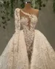 White D kwiatowa suknia ślubna koronkowe aplikacje iluzja syrena warstwy Ruffles szat de soiree turecki couture Dubai Abendkleider Bridal Suknie