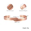Escalus Vintage Style Round Magnetic Copper Plating Men Bangle Health Healing Bio Bracelet for Women Wristband Charm Bangles Q0717