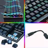 Gaming Mechanical Blue Red Switch 87Key RU / US Bedraad Toetsenbord Anti-Ghosting RGB / Mix Verlicht LED USB voor Gamer PC-laptop