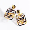 Bohemian Leopard Örhängen för kvinnor Oorbellen Hängare Geometri Resin Acrylic Statement Drop Earrings Trendiga Smycken Brins