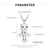 Милый серебряный робот кулон ожерелье, ювелирные изделия парня, ожерелье мальчика, ожерелье игрушечного робота
