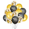 30 ° 40 ° 50 ° compleanno Palloncini per feste Supporto per supporto Colonna Palloncino in oro nero Decorazioni per feste di compleanno Per adulti 30 40 anni4312756
