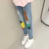 Jeans For Girls Geometric Children's Casual Style Kid Spring Autumn Clothes 6 8 10 12 14 210527