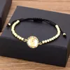 Bracelets porte-bonheur Design de mode couleur or vierge marie pour femmes luxe cuivre Zircon perles Bracelet fait main bijoux religieux