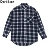 Plaid Flannel Shirt Long Sleeve Checkered Men's Shirt High Street Shirts Streetwear Clothing 3Colors 210603