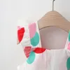 Été nouveau-né bébé fille vêtements robes pour filles dot plage arc robe d'été infantile princesse robe + chapeau vêtements d'anniversaire tenues Q0716