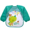 Baby Toddler Cartoon Overalls Waterproof Long Sleeve Bibs Children Kids Feeding Smock Apron Eating Clothes Burp Cloths SN3799