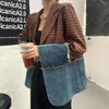 Kobiety Denim Jacket Blazers Wiosna Patchwork Notatnik Plaid Blazer Office Lady Elegance Pełna Rękaw Kurtka Stylowa Odzieży Wierzchniej