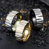 Hip Hop Stoneless Stoneless Black Gold Cutting Rings Bandas de moda para homens j￳ias de moda feminina