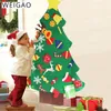 Weigao kände julgran snögubbe barns handgjorda prydnad DIY kände snögubbe set med tillbehör för Xmas Hanging Pendant 201006