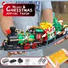 リモコンミュージッククリスマストレインビルディングブロックモールドキング12012クリエイティブ鉄道トラックセットアセンブリレンガ教育子供用プレゼント誕生日おもちゃ