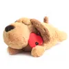 Cute Heartbeat Puppy Behavioral Training Toy Plush Pet Comfortable Snuggle Anxiety Relief Sleep Aid Doll Durable Dog Chew Indest 210312