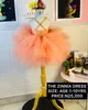 2021 Oranje Kristallen Tutu Bloem Meisje Jurken Baljurk Knielengte Tulle Lilttle Kids Verjaardag Pageant Weddding Gowns ZJ597