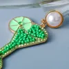 Boemia verde perline orecchini perlato orecchini femminili orecchini di cristallo drop dangle per le donne moda regalo di gioielli di Natale