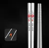 304 Stainless Steel Chopsticks Household Thickened Heat Insulation Square Hotel Gift Scalding Anti-skid Tableware Laser Chopstick SN5921