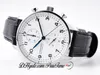 2021 ZFF Chronographe Édition 150 ANS 371602 Édition Cadran Blanc A96355 Automatique Chrono Montre Homme Cuir Noir 225l