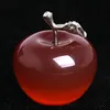 Figura de manzana de cristal natural, piedra preciosa, pisapapeles, decoración artesanal AVG.1.77 pulgadas (rojo)