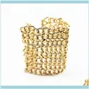 Lien, bracelets Jewelrylink, chaîne de mode européenne et américaine exagération bracelets en métal bracelet multicouche en alliage de haute qualité, femmes J