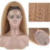 Afro Kinky Straight Drawstring Ponytail 16 "Clip In Pony Tail Extensions för svarta kvinnor, vattenvåg Wrap Ponytails, Ljusbrun / Guldblondin (27 # Mix Blond)