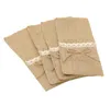 Party Supplies Natural Burlap Silverware Napkin Holders Cutlery Pouch for Vintage Wedding Decor Bridal Shower Party-Table SN6334