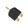 Conector de ouro de 3,5 mm de estéreo de 3,5 mm para 2 RCA feminino y Conversor de adaptador de áudio Splitter