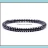 Bracelets Perlés, Brins Non Magnétiques 6Mm Disque Hématite Perles Bracelet Élastique Femmes Hommes Couleur Pierre Perlé Chakra Bracelet Bijoux Drop Deliv