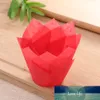 50 Buah Pembungkus Cupcake Liner Tulip Bentuk Muffin Wadah Cup Kue Pesta Nikmat (Kuning)