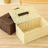 Tissue -dozen servetten rattan box vintage servet houder kast rommel opslag cover bureau decor geweven lade toiletpapier