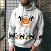 Men's Hoodies & Sweatshirts Halloween Print Classic Long Sleeve Pocket Sweatshirt Loose Sports Quick-Dry Pullover Fashion Commuter Round Nec