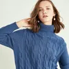 Women's Sweaters JECH2022 Winter Pullover Women Cashmere Wool Casual Computer Knitted Turtleneck Sweater Girls Thick