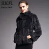 Kobiety oryginalne królicze futra płaszcze solidne stojaki na stojak Rex Rabbit Fur Płaszcz zima moda prawdziwe futra kurtki do płaszcza 13 kolorów t191118