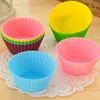 3 st Silicone Cupcake Liners Cake Mold Muffin Fodral Muti Round Shape Cup Cake Verktyg Bakeware Bakning Bakverk Möbler Olika former