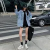 2 Kolory Damskie Casual Jean Płaszcze Jesienne Kobiety Luźna Kurtka Dżinsowa Z Długim Rękawem Luźne Kobiece Dziewczyny Znosić Oversize (78228) 211109