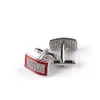 Full Diamond Cufflinks Black Red Emamel Business Shirt Cuff Link -knappar för kvinnor män klär moe smycken will och sandy