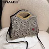 Shopping Bags Ladies Metal Lip Handle Handbags Leopard Bag Rose High Heel Printed Clutch Purse Personality Party Club Crossbody For Women 220304