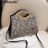 Torby na zakupy Panie Metalowa Uchwyt do ust Torebki Leopard Torba Rose High Heel Drukowane Kursy Sprzęgła Osobowości Party Club Crossbody dla kobiet 220304