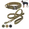 Coleira tática militar para cães, coleira média e grande para cães, chumbo para pastor alemão, treinamento de caminhada, alça de controle 2208197551