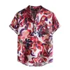 Casual shirts voor heren 2021 Fashion Ethnic Vintage Shirt Men Print Hawaiian Short Sleeve Mens Camisas Tops Druppel