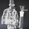 9 pouces d'épaisseur Bent Neck Glass Bong Rig in Hookahs Pipe Transparent Cute Water Bubbler Pipes Bongs en verre percolateur avec 14mm Male Joint Clear Bowl pour les fumeurs