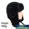 جديد Ushanka earflap القبعات الدافئة الشتاء الأسود منفذها قبعة الرجال فو الفراء النمط الروسي gorros de aviador سعر المصنع الخبراء تصميم جودة أحدث نمط الأصلي الحالة