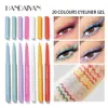 Hot Handaiyan 20 Kleuren / Lot Gel Eyeliner Potlood Kit Make Gekleurde Eye Liner Cream Pen Gemakkelijk te dragen Waterdicht Waterdicht Wit Geel Cosmetisch