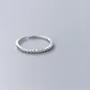 Argento sterling 925 sottile moda semplice minuscolo zirconi pietre anello di apertura gioielli signora regalo di compleanno donne regolabile Siz7405741