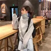 Harajuku vintage chic hoge kraag pullover ins winter plus fluwelen dikke effen kleur mode oversize losse vrouwelijke sweatshirt 210608