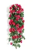 Fiore artificiale Rattan Pianta finta Vite Decorazione Appesa a parete Rose Accessori per la casa Accessori per matrimoni Ghirlanda decorativa WLL684