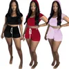 Summer Women Jogger Suit Plus Size 2x Outfits Brodery Track Suits Short Sleeve Crop Top+Shorts Two Piece Set Casual Black Sweatsuits 4524